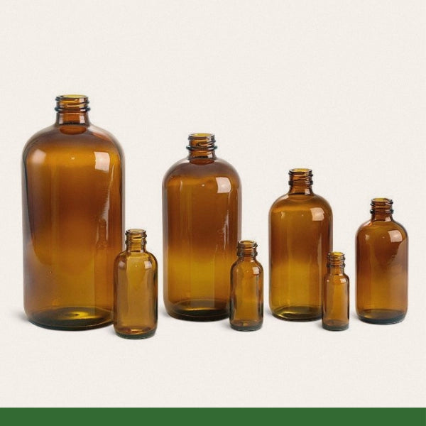 Amber Round Glass Tincture Bottle – Container