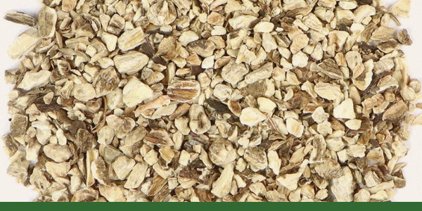 Dried organic burdock root for making herbal tea.