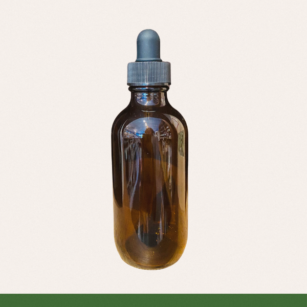 Amber Round Glass Bottle 4oz/120ml – Container